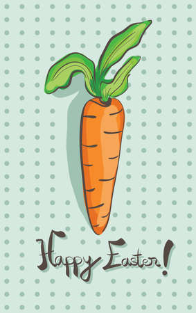 Illustration of Happy Easter Carrot on Blue Background. Clip-art, Illustration.のイラスト素材