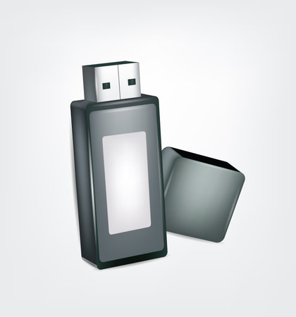 USB Flash Drive Stick . Clip-art, Illustration.