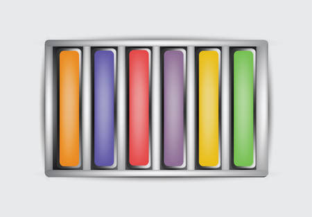 Colorful pastel chalk box . Clip-art, Illustration.のイラスト素材