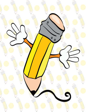 Illustration of cartoon pencil with hands . Clip-art, Illustration.のイラスト素材