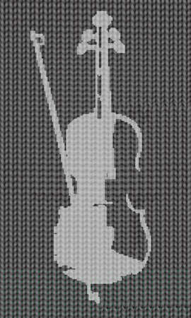Illustration of grey knitwear with violin design. Clip-art, Illustration.のイラスト素材