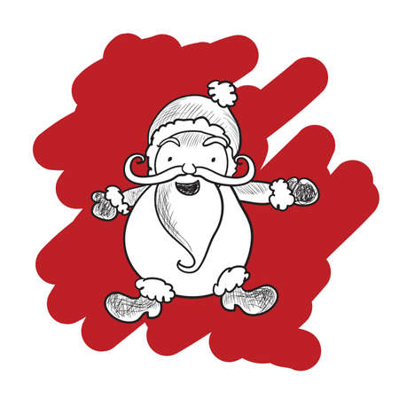 Santa Claus Outlined . Clip-art, Illustration.のイラスト素材
