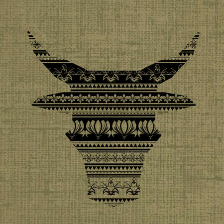 Illustration of vintage aboriginal bull pattern
のイラスト素材