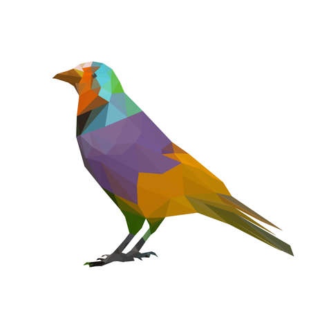 Illustration of colorful origami birdのイラスト素材