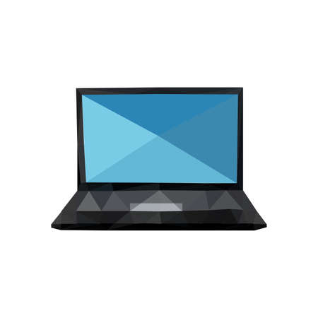 Illustration of origami laptop isolated on white backgroundのイラスト素材
