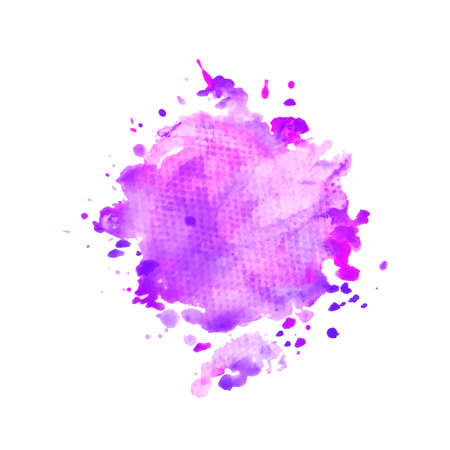 Illustration of hand drawn watercolo purple splash isolated on white backgroundのイラスト素材