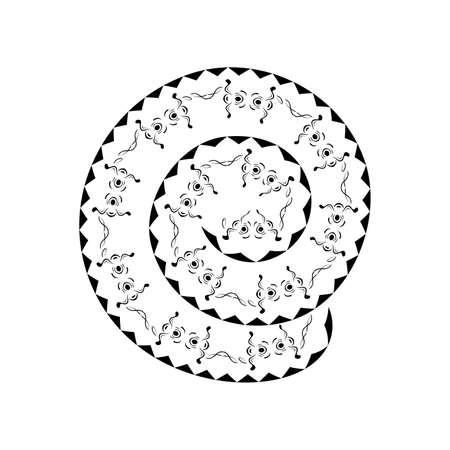 Illustration of maori tattoo design isolated on white backgroundのイラスト素材