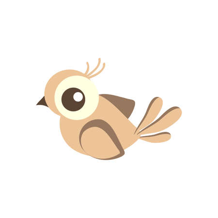 Illustration of hand drawn flat bird isolated on white backgroundのイラスト素材