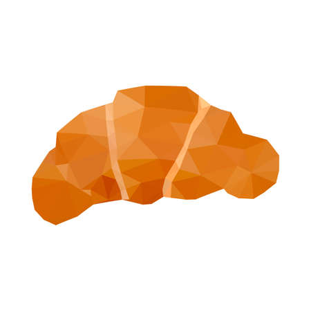 Illustration of origami croissant isolated on white backgroundのイラスト素材
