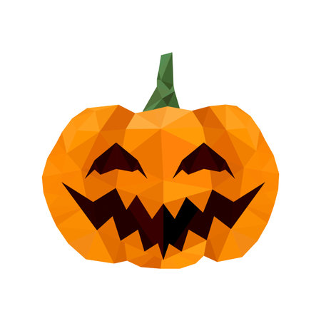 Modern flat design with halloween origami pumpkin isolated on white backgroundのイラスト素材