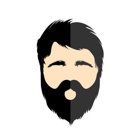 Illustration of flat design with hipster style man isolated on white backgroundのイラスト素材