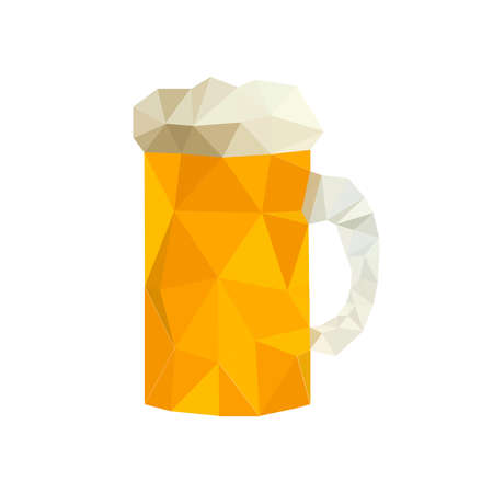 Illustration of modern design with origami beer isolated on white backgroundのイラスト素材