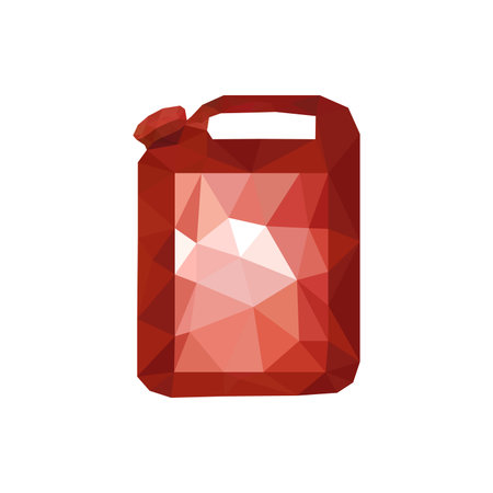 Illustration of red origami oil canister isolated on white backgroundのイラスト素材