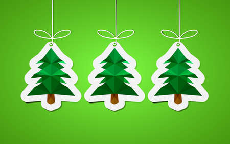 Modern flat design with origami pine treesのイラスト素材