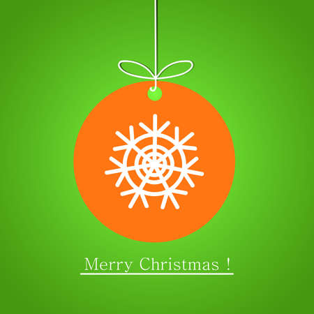 Modern flat design of Christmas ball with snowflake on green backgroundのイラスト素材
