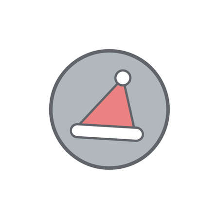 Modern flat design with Christmas Santa hat icon isolated on white backgroundのイラスト素材