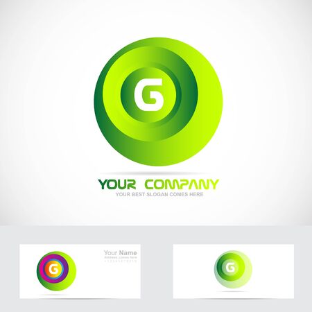 Vector company logo icon element template of letter G sphere green 3dのイラスト素材
