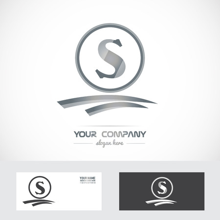 Vector company logo element template letter s silver greyのイラスト素材