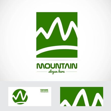 Vector  element template mountain  green drawing hand abstractのイラスト素材