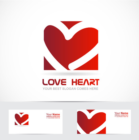Vector  element template love heart red dating symbol iconのイラスト素材