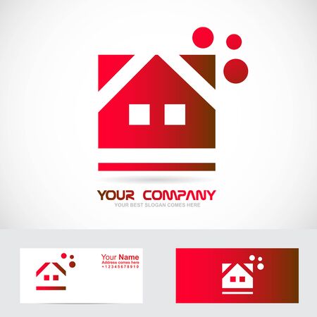 Vector company logo icon element template of red house for real estateのイラスト素材