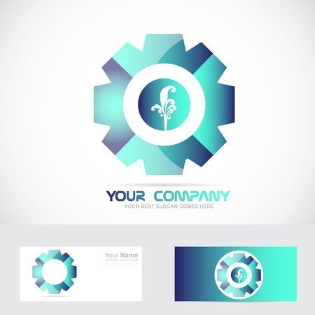 Vector company logo icon element template blue flower abstract corporateのイラスト素材