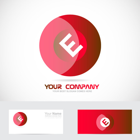 Vector company logo element template letter e bright red circle iconのイラスト素材