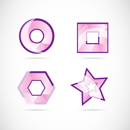Vector company logo icon element template set pink purple circle square polygon starのイラスト素材