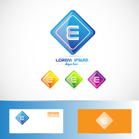 Vector company logo icon element template of alphabet letter e colors rhombusのイラスト素材