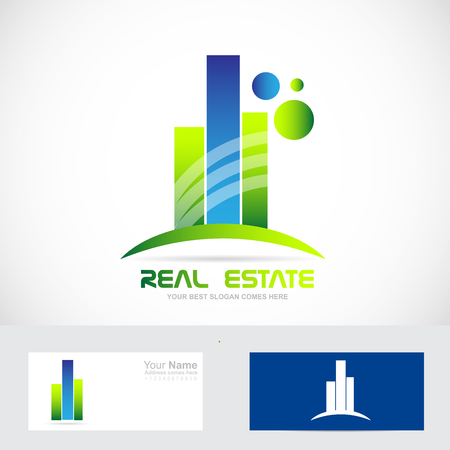 Vector company logo icon element template real estate buildings conceptのイラスト素材