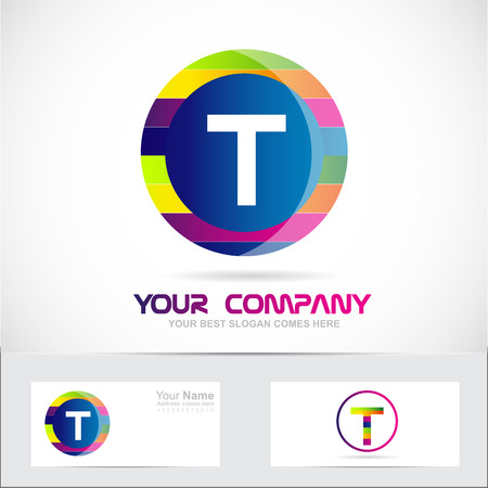 Vector company logo element template letter t circle colors logoのイラスト素材