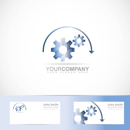 Vector logo template of gear mechanic devices technology symbolのイラスト素材