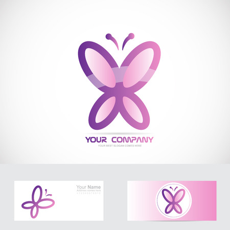 Vector company logo icon element template pink butterfly shape spa beautyのイラスト素材
