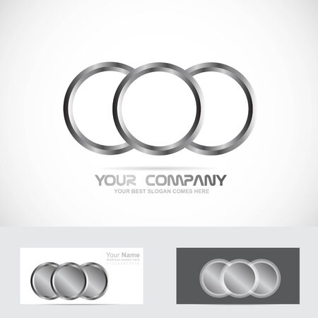 Vector company logo icon element template silver rings circles metalのイラスト素材