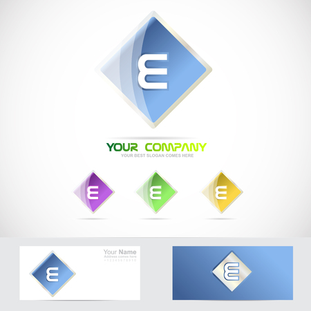 Vector company logo icon element template alphabet letter e rhombus blue colors business media it games corporateのイラスト素材