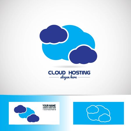 Vector company logo element template blue cloud for hosting and internetのイラスト素材