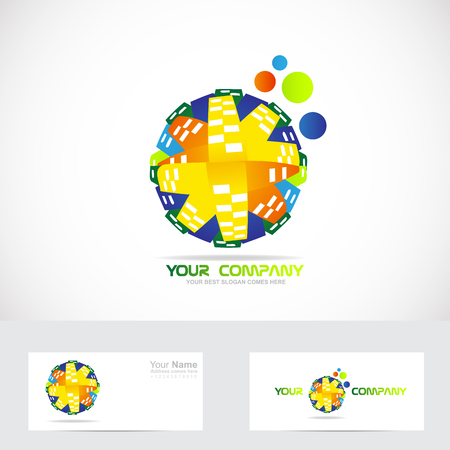 Vector company icon element template abstract globe colorsのイラスト素材