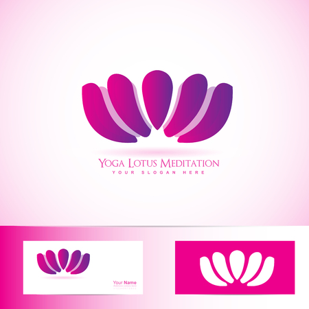 Vector company element template of abstract 3d lotus flower for yoga meditation spa relaxationのイラスト素材