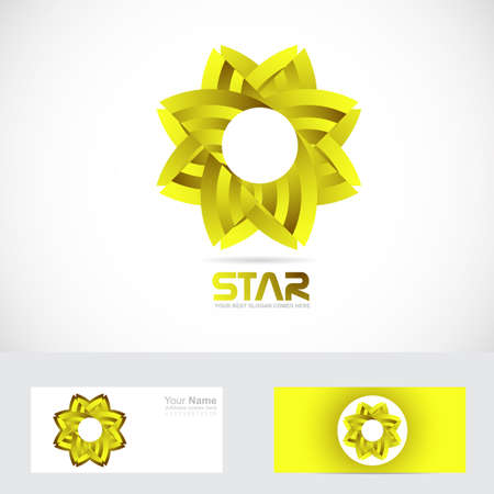 Vector company  icon element template star yellow 3dのイラスト素材
