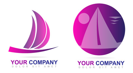 Vector logo template of a ship or sailboat iconのイラスト素材