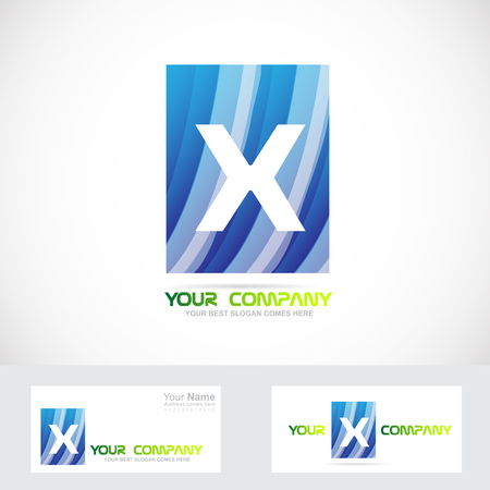 Vector company logo icon element template letter x blue corporateのイラスト素材
