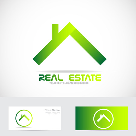 Vector company icon element template real estatate house roofのイラスト素材
