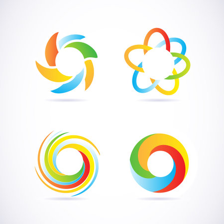 Vector company logo element template of various logo shapes and elementsのイラスト素材
