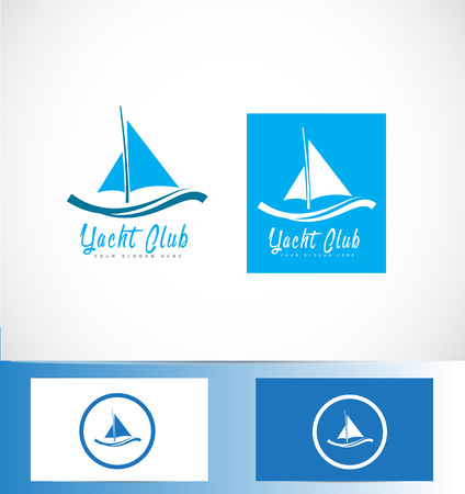icon element template yacht yachting boat shape sailing blue holidayのイラスト素材