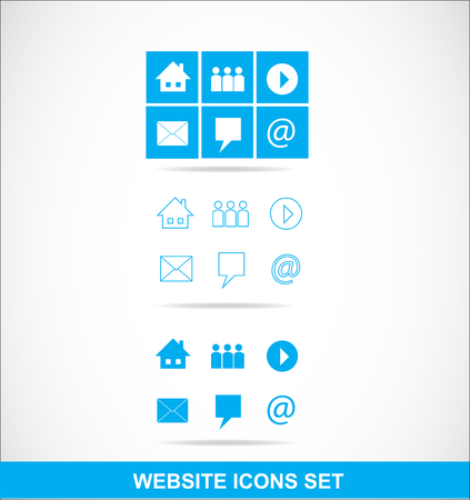 icon element template website icons set blueのイラスト素材