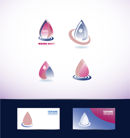 company logo icon element template water drop aqua rain abstractのイラスト素材