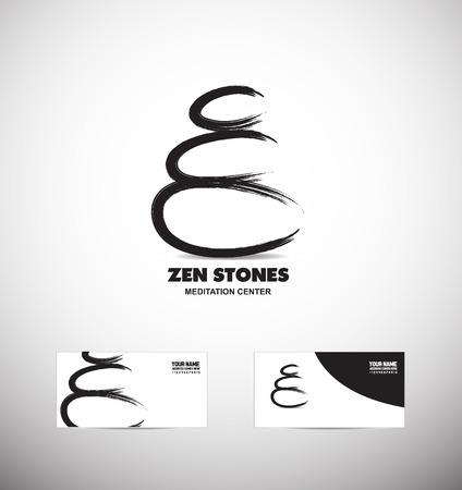 company logo icon element template grunge drawing zen spa stones meditationのイラスト素材