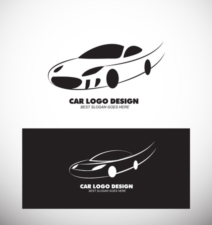 company logo icon element template car line shape black and white contour hand drawingのイラスト素材