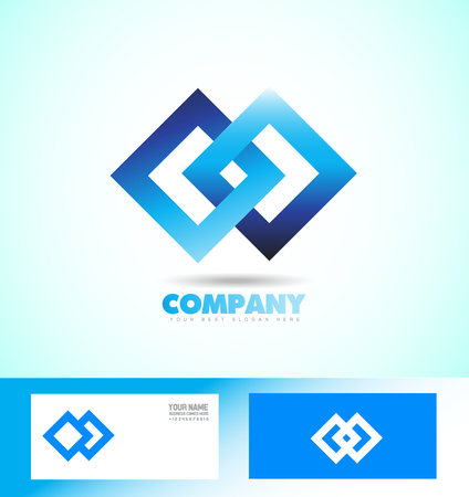 company logo icon element template seamless loopable blue square rhmobusのイラスト素材