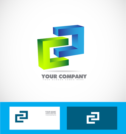 company logo icon element template 3d objects join joining concept together business corporateのイラスト素材